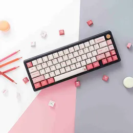 Komplett mekaniskt tangentbord och tangentkit med 136Keys Vackra mönster Pink Rabbit -teman och PBT OEM Sublimation 68/98 HKD230808