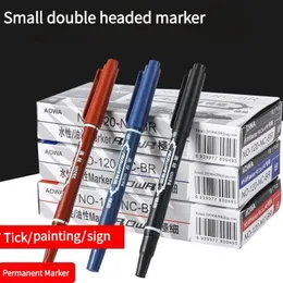 ペインティングペン10pcsset double tip art black blue ink恒久的な塗料マーカーペン用プラスチック製の木材メタルガラスドゥードリングマーキンググラフィティ230807