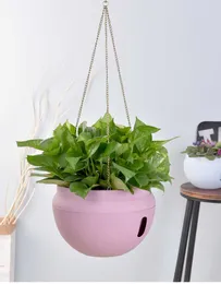 Planters Pots Multiwarna Gaya Modern Otomatis Penyiraman Pot Bunga Dalam Dan Luar Ruangan Menggantung Otomatis Hisap Wateri Pot Bunga Dengan