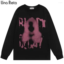 Men's T Shirts Una Reta Print Cotton T-shirt Spring Harajuku Man's Pullover Tops Streetwear Hip Hop Loose Unisex Oversized Shirt