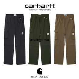 Rkek 2023 Fashion Men's Pants Multi-pocket Pants Workwear Brand Carhart Wip Five Point Check Cotton Overalls