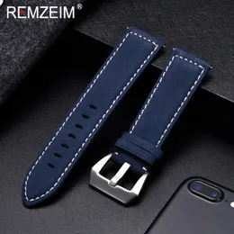 Watch Bands Genuine Leather Watchband Bracelet Black Blue Brown Vintage Matte Strap For Women Men 18mm 20mm 22mm 2mm Wrist Band 230807