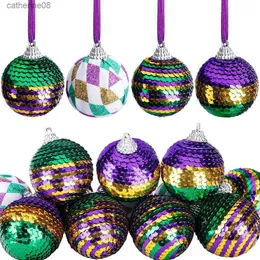 12pcs 5cm mardi gras ball ormants xmas tree hanging pendant mardi gras decorations home 2023 masquerade party gift l230621