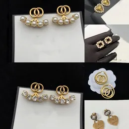 Pearl Designer Stud أقراط G Classic G Diamond Carring for Women Men Gold Hoops Crystal Ear Rings Charm Bee Elings Jewelry Aretes 5