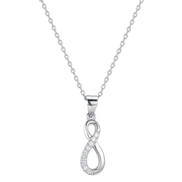 2023 Japanese and Korean 925S Silver Advanced 8-character Symbol Infinite Charm Set with Diamond Pendant and Minimalist Necklace