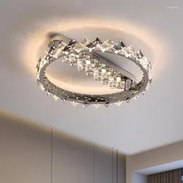 天井照明導かれたクリスタルランプベッドルームリビングルームエルステンレス鋼光線照明照明のための豪華な丸いライト