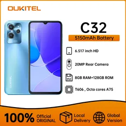 OUKITEL C32 6.517 "Смартфон Android 12 5150MAH сотовый телефон 8 ГБ оперативной памяти 128 ГБ ROM 4G Mobile Octa Cores Телефон 20 Мп задней камеры
