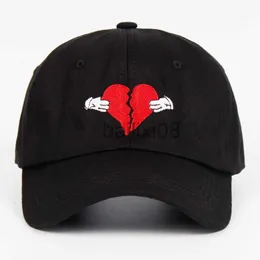 Ball Caps Najnowszy Kanye West Heart Break Cap Trend Hip Hop Dad Hat Snapbk Kanye Fashion King for Men Women Cotton Baseball Cap J230807