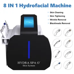 Hızlı Teslimat 8 Arada 1 Hidro Dermabrazyon Makinesi Siyah Direkler Çıkarma Anti Kırışıklık Anti Em RF Cilt Bakımı Derin Temizleme Güzellik Makinesi