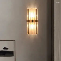 Duvar lambası bakır ışık lüks kristal yatak odalı başucu oturma odası tv mermileri koridor