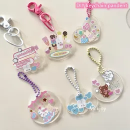 Andra kontorsskolan levererar kawaii diy egen nyckelchain pandent kpop transparent akrylskivstjärna jagar pendellagerare 230807