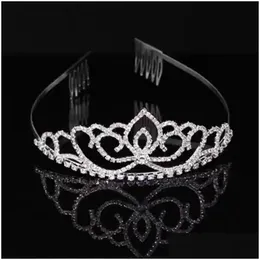 Headpieces Brud Tiaras Crowns with Rhinestones Jewelry Pageant Evening Prom Party Perform Crystal Accessories Drop Leverans Even Dhfoz