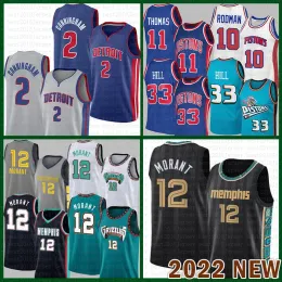 Vancouver''Grizzlies''Mens Basketball 33 11 Jersey Ja Morant Cade Cunningham 12 2 Grant Hill Isiah Thomas 407 Basketball Jersey Personalizzato donna gioventù bambini