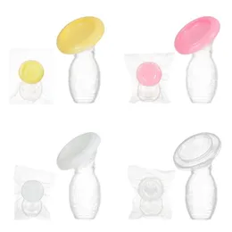 Manual Breast Pump Breast Feeding Collector Antioverflow Breast Milk Pump Silicone Nipple Suction Pump with CoverZZ