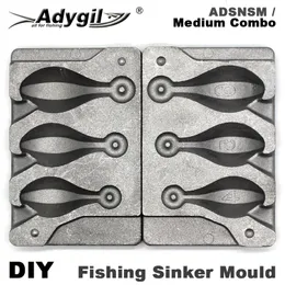 Fish Finder Adygil DIY Fishing Snapper Sinker Mold ADSNSM Medium Combo 112g 140g 168g 3 cavità 230807