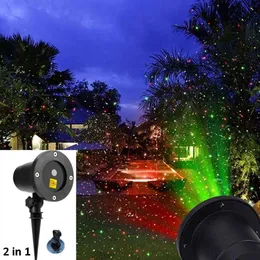 Outdoor Garden Lamps 2 w 1 Moving Full Sky Star Light Christmas Laser Lampa Lampa LED Stage Light Landscape Lawn G193N