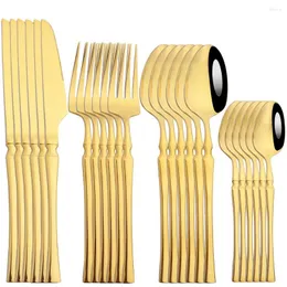 Besteck-Sets Durtens 24-teiliges Goldbesteck-Set aus Edelstahl für die Küche, Gabel, Messer, Löffel, Geschirr, Besteck