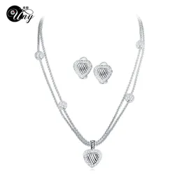 Biżuteria ślubna Zestawy biżuterii UNY Inspirowane Klasycznym klasycznym eleganckim zestawem kablowym Wirej Heart Kobiet biżuteria bezpłatna statek 230808