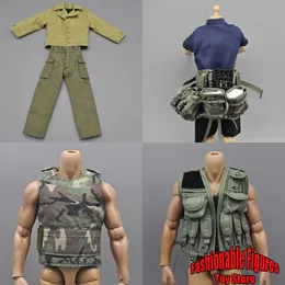 Militära figurer 1/6 män Soldat Jacket Army Militär lastbyxor Camo Tactical Vest Belt Bag Bag Accessory For DIY 12 Inches Action Figure Model 230808