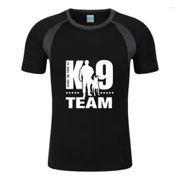 Men Terts Trainer K9 Team Unit Malinois Men Summer Summericity Sumperical Sixe Color Shore Sleeve Print Print