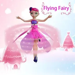 ElectricRC Aircraft Flying Fairy Princess Doll Mini Drone Palm Sensor Floating Doll Kids Infrared Induction RC Helicopter Flying Toys Girl Gifts 230807