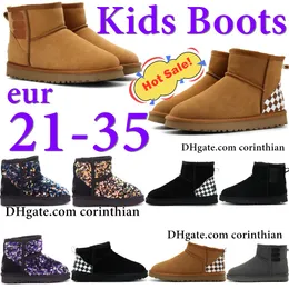 Australia Classic Kids Mini Boots Girls Ultra uggi Shoes Plaid Snow Boot baby Toddler uggitys Sneakers Letter Sequin Children Boys Winter Warm Shoe Ch f1fZ#