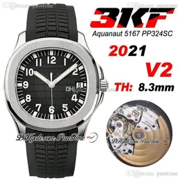 2021 3KF V2 5167A A324SC Automatyczne męskie zegarek stalowa obudowa d-szary tekstura Wydanie czarny gumowy pasek Pureteme PTPP Swiss M226R
