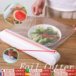 Other Kitchen Tools Foil dispenser with cutter Cling Plastic Wrap Dispenser accessories Film Food Fresh Convenience storage 230807