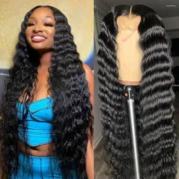 Missanna 16-32 Polegada 13x6 Loose Deep Wave Lace Front Wig 250 Density Closure 4x4 5x5 6x6 Remy Brasileiro Cabelo Humano