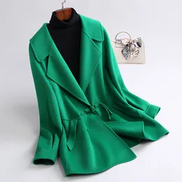 0C44m875 Шинуазри, женское большое пальто высшего качества, другая одежда, осенне-зимнее двустороннее кашемировое пальто средней длины