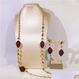 Earrings Necklace Yaili 2022 Long Chain Ladies Party Jewelry Women Fade Drop Delivery Sets Dhgarden Dhyis