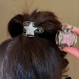 AFSHOR Sweet Pentagram Y2k Fashion Large Shiny Five-point Star Horsetail Artiglio per capelli Elegante inserto in cristallo Fermagli per capelli Forcine Barrettes Accessori per capelli per ragazze