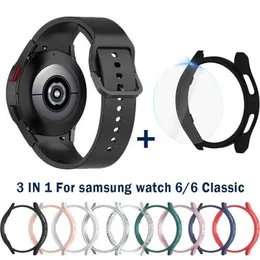 Custodia protettiva 3IN1 + cinturino per Samsung Galaxy Watch 4/5/6 40mm 44mm Cover morbida in TPU + cinturino per cinturino Galaxy Watch 6 Classic 43mm 47mm