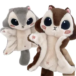 Plüschpuppen Entzückende Rodentia Pteromyini Plushie Plüsch Große Augen Fliegende Maus Anhänger Spielzeug Hängende Wand Cartoon Tiere Händetrockner Handtuch Kinder 230807