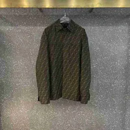 Camicie casual da uomo firmate Versione corretta 23SS primavera FF giacca camicia in denim jacquard con stampa completa per uomo e donna RX22