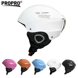 Skidhjälmar Propro Windshield Justering Switch Ski Helmet ABS Material Single Board Double Board Snow Helmet HKD230808