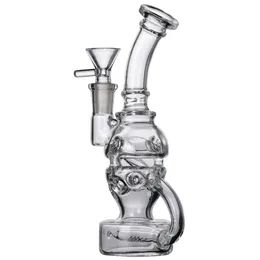 Skull Glass Water Bongs Recycler Dab Rigs Hookahs Shisha Smoke Glass Pipe Oil With 14mm Joint