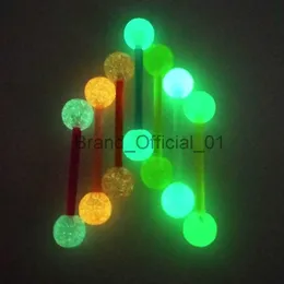 1/7pc Luminous Glow Język Pierścienie Studek Pierścień Nipple Pierścień BARDZA BASK ACRYLICZNY SHRYLE HELIX KOBIETA MODA JEDZIONA BIEGA 14G X0808