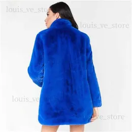 European American new fashion elegant women long loose wool soft rabbit hair faux fur coat 3XL 4XL white pink yellow black red T230808