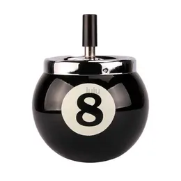 1 PC 8-Ball Shape Ashtray Unique Billiards Creative Durable Ashtray Desktop Ornament Ash Holder for Outdoor Indoor Office HKD230808