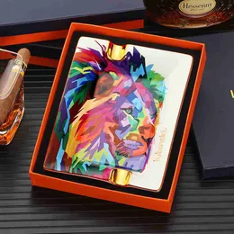 Luxury Ceramic AshTray Home med dekorativa bord Cigar Ashtrays Colorful 2 Slot Smoking Ash Tray för Office HKD230808