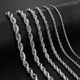 Hängen 925 Sterling Silver 2/3/4mm 16-24 tum Rope Chain Halsband för män Kvinnor Fashion Punk Wedding Party Gifts smycken