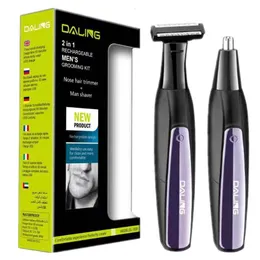 Electric Shavers 2in1 uppladdningsbar skötselpaket för män skägg trimmer våt torr rakkniv rakmaskin kropp 230807