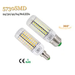 その他のホームガーデンE27 E14 LEDランプ5730 SMDコーンバルブ220V 24 30 42 64 80LEDS