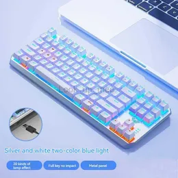 87Key Mechanical Gaming Keyboard RGB Backbellit USB Wired Red Switch Esports Game Green Axis Anti Ghosting for Gamer PC Keyboard HKD230808