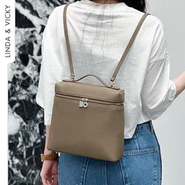 School Bags Luxury Women's Backpack Trend High Quality Genuine Leather Mini Crossbody Crocodile Grain Retro Multi-Function Handbag