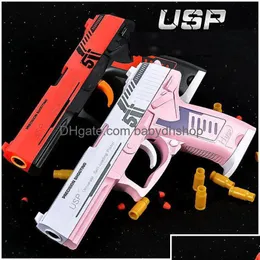 Gun Toys Airsoft Usp Pistol Soft Manual Heat Toy Children Armas Blaster Sgun Model Adts Child Outdoor Games Boys Gifts Drop Delivery Dhnog