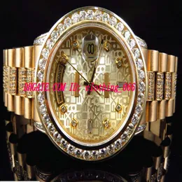 2022 New Iced Out Diamonds Watch donna 18k Yellow Gold Diamond Bezel Watch 36mm Movimento meccanico automatico322w