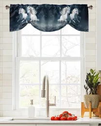 カーテンホースの星空の雲窓リビングルームキッチンキャビネットタイプバランスロッドポケット