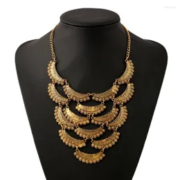 Chains LZHLQ Multilayer Pendant Vintage Necklaces 2023 Trendy Splice Metal Ethnic Carved Jewelry Maxi Collier Women Brand Statement